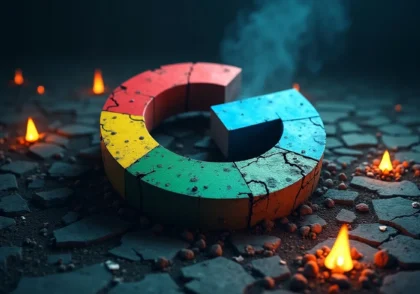 google logo is burning